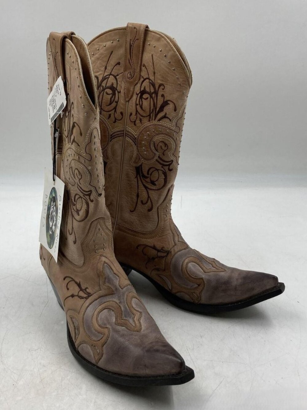 Vintage Sterling River beige/brown western Boot size 11 NWT